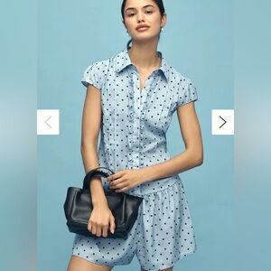 MAEVE CAP-SLEEVE BUTTON-FRONT PLAYSUIT NWT